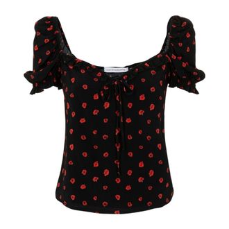 Mar De Margaritas Blouses, female, Black, Size: M Letizia Top