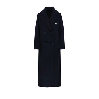 Max Mara Jassen, Dames, Blauw, S, Wol, Custodi Double-Breasted Coat