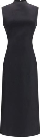 Maison Margiela Mouwloze Jurk van Scheerwol tot op de Kuit - Dames - Jurken - Zwart - Maat: XS Wol