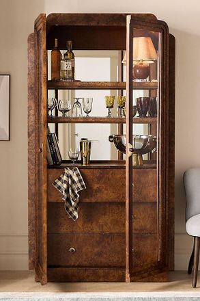 Anthropologie Betti Burl Wood Display Hutch