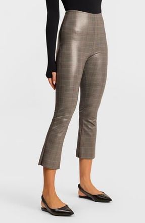 Commando Plaid Faux Leather Crop Pants in Grey Glen Plaid at Nordstrom Rack, Size X-Small