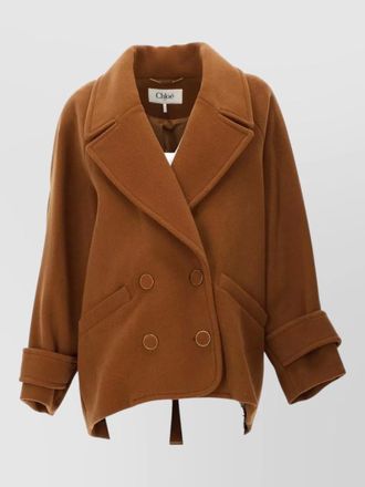 Chlo&eacute; wool double-breasted short coat
