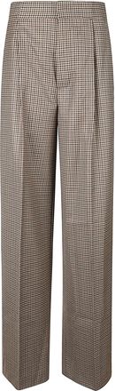 SA SU PHI Brown Bogart High-Waisted Checkered Pants