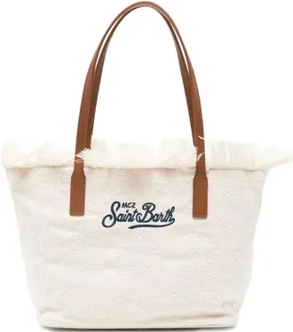 MC2 Saint Barth Tote Bags, female, Beige, Size: ONE SIZE City Bag Mid Fringe