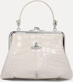 Vivienne Westwood Granny Frame Purse Emboss Croc Leather Pearl-white One Size Women
