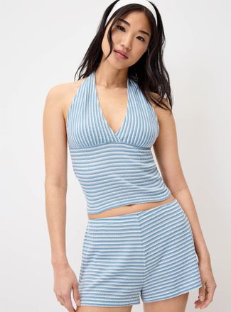Twik Womens Striped knit mini short