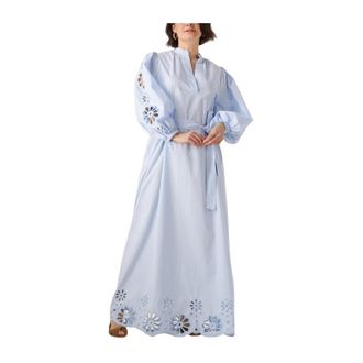Ibana Chique Maxi Jurk in Lichtblauw - Dames - Maxi kleedjes - Blauw - M - Denim - Kleedjes