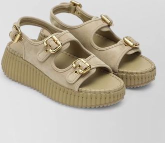 Chlo&eacute; platform sandals open toe slingback strap