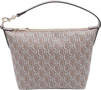 Gucci Pre-owned Handbags, female, Beige, Size: ONE SIZE Pre-owned GG Shadow Monogram Super Mini Ophidia Shoulder Bag