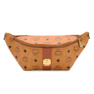 MCM Mcm Visetos Brown Pvc Leather Pouch Sling Bag (Pre-Owned)