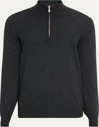 Brunello Cucinelli Mens Cashmere Quarter-Zip Sweater