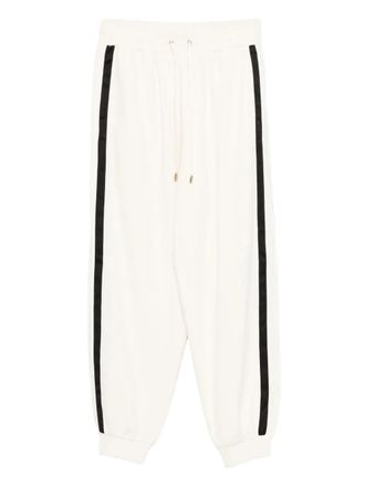 Liu Jo side-stripe cotton trousers - White