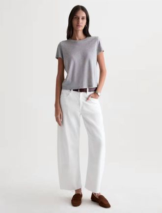 AG - Adriano Goldschmied Hattie Crop Pants In Gallery White