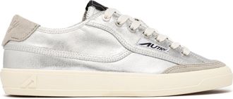Autry Silver Windscape Laminated Canvas Sneakers