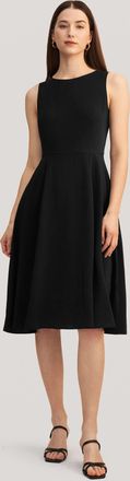 LilySilk Vintage Round Neck Silk Little Black Dress