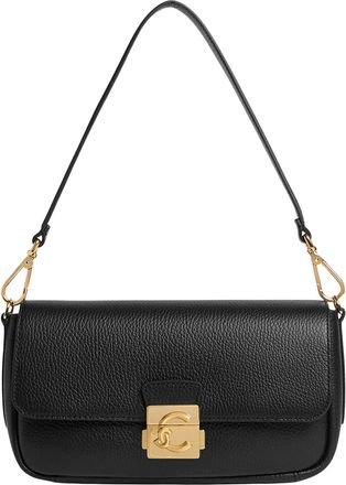 Coccinelle Pebbled Leather Medium C-Me Lock Logo Shoulder Bag