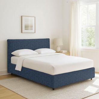 Dmora Cama Individual Staines, Desenfundable, Hecho En Italia, Azul