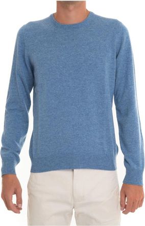 Gran Sasso Kasjmiermix slim fit pullover - Heren - Ronde hals truien - Blauw - 4XL - Kasjmier - Truien & Vesten