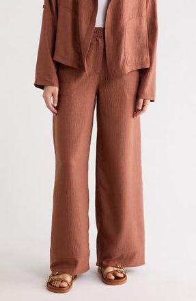 Max Studio Easy Wide Leg Pants in Heather Chestnut at Nordstrom Rack, Size X-Large