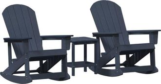 vidaXL Garden Lounge Set 3 pcs Navy blue hdpe Vidaxl