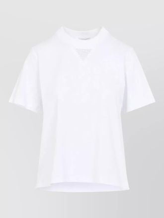 PESERICO short sleeve mock neck textured top