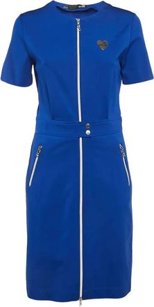 Love Moschino pre-owned zip-fastening short-sleeve dress - Blue