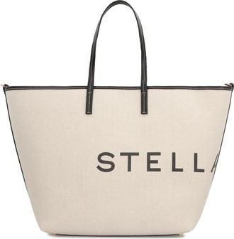 Stella McCartney Canvas Tote Bag - Dames - Shoppers - Beige - ONE Size - Katoen - Tassen