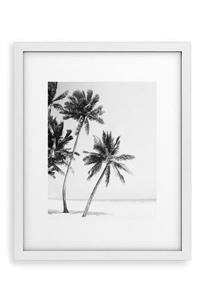 Deny Designs Island Framed Art Print in Black-White at Nordstrom, Size 18X24