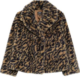 A.P.C. Giacca doppiopetto leopardata - Marrone