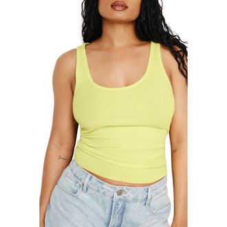 Good American Light Ribbed Crop Tank in Palo Verde002 at Nordstrom Rack, Size Large