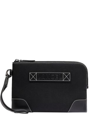 Lancel Clutch met leren afwerking en rits - Zwart