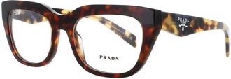Prada Ladies Brown Rectangular Eyeglass Frames PRA06V17N1O154