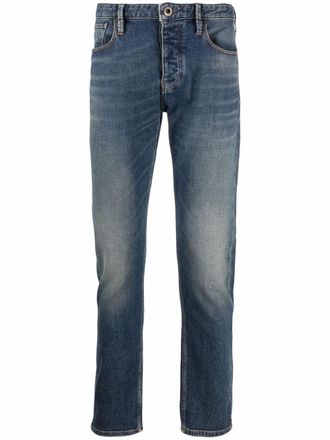 Emporio Armani low-rise slim-fit jeans - Blue