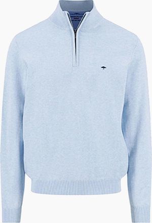 Fynch-Hatton Mens FYNCH-HATTON TROYER HALF ZIP KNITWEAR NEW BREEZE - Blue - Size: SIZE 2xl