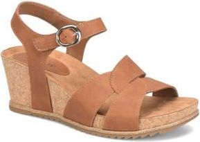 S&ouml;fft Tressa Ankle Strap Wedge Sandal in Luggage at Nordstrom Rack, Size 6.5