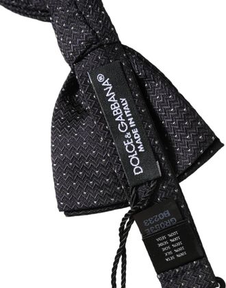 Dolce & Gabbana Polka Dot Silk Bow Tie - Black