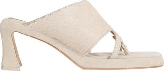 Miista Trisha Asymmetrische Teenslippers - Dames - Muiltjes - Beige - 36 EU - Leer - Schoenen