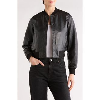 AllSaints Riley Leather Bomber Jacket in Black at Nordstrom Rack, Size 2 Us / 6 Uk