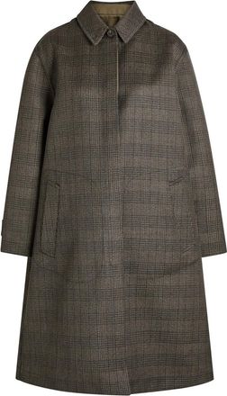 The Row The Row Palomar Plaid Wool and Silk-blend Coat - Black - 4 (UK8 / S)