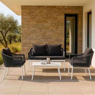 Wanderlust Deco Conjunto de mesa, sof&aacute; y 2 sillones
