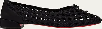 Christian Louboutin Sweetie Jane Woven Silk Ballerina Flats