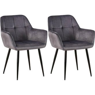 Clp Clp - Set De 2 Sillas De Sal&oacute;n Emia En Terciopelo Gris