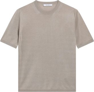 Max Mara Maglia Canottiera Top - Dames - Ronde hals truien - Beige - L - Truien & Vesten