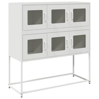 Berkfield Home Sideboard White 100.5x39x107 cm Cold-rolled Steel