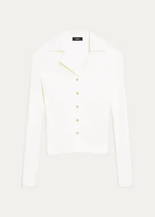 Theory Slim Rib-Knit Shirt