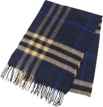 Burberry Vintage, unisex, Blauw, ONE Size, Kasjmier, Pre-owned Stole