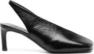 Jil Sander 70mm leather slingback pumps - women - Calf Leather/Calf Leather/Calf Leather - 40 - Black