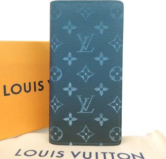 Louis Vuitton Blue Pvc Leather Long Wallet (Bi-Fold) (Pre-Owned)