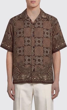 Amiri Camicia a maniche corte in seta con stampa Paisley e collo cubano
