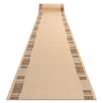 RugsX Rugsx - Alfombra De Pasillo Sizal Floorlux Modelo 20195 Color Ma&iacute;z/color Caf&eacute; 120 Cm Beige 120x1150 Cm